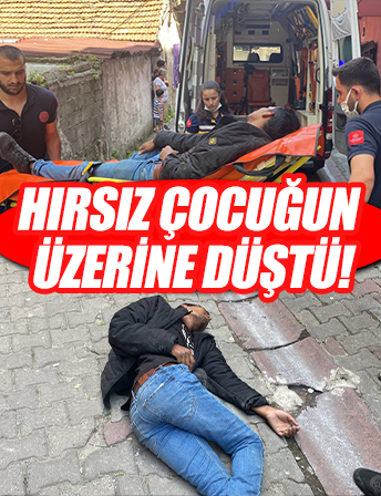 Beyoğlu'nda çatıya çıkan hırsız, çocuğun üstüne düştü