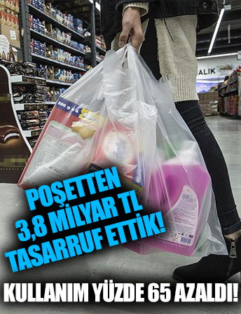 Marketledeki ücretli poşet uygulaması ile 3,8 milyar TL tasarruf edildi, kullanım yüzde 65 azaldı!