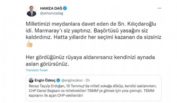 Hamza Dağ'dan CHP'ye gönderme!