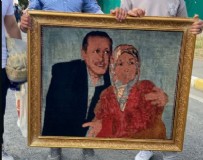 Cumhurbaşkanı ve annesi Tenzile Hanım'ın resmedildiği ipek halıy Millet Bahçesi'ne getirdiler