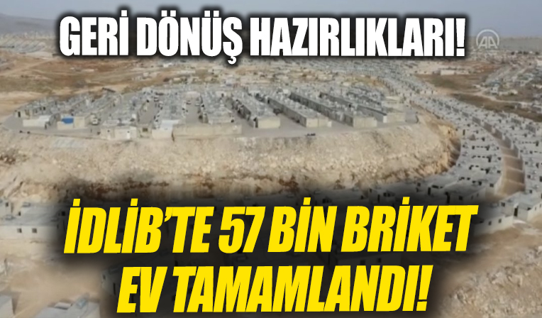 İdlib'de inşa edilen briket evler sahiplerine teslim edildi