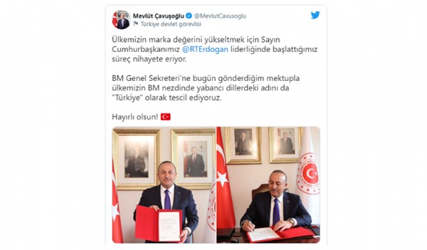 Bakan Çavuşoğlu imza attı! 'Türkiye' tescillendi!