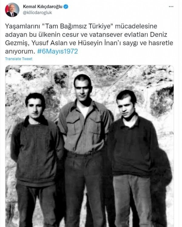 Deniz Gezmiş ile arkadaşlarını ipe götüren CHP tayfası ve Kılıçdaroğlu'ndan büyük iki yüzlülük!