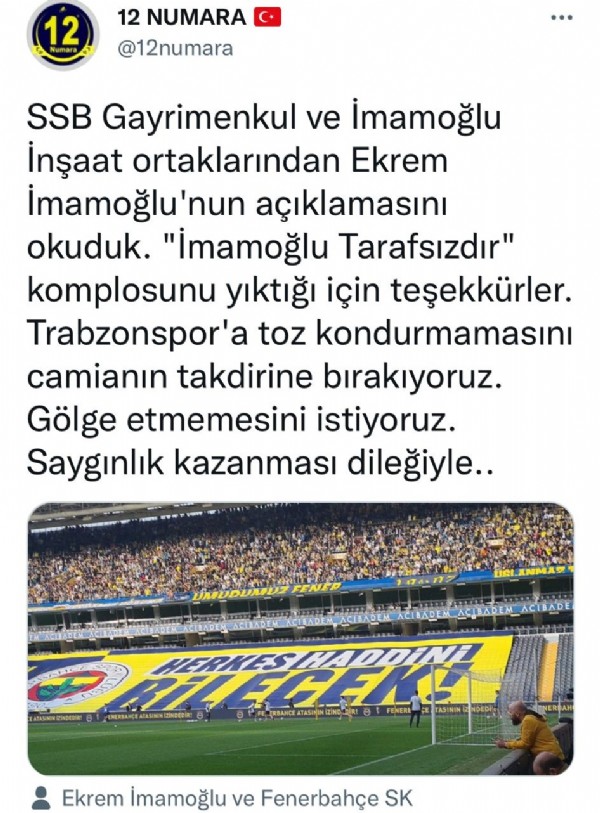 Fenerbahçe taraftarından İmamoğlu’na olay sözler!