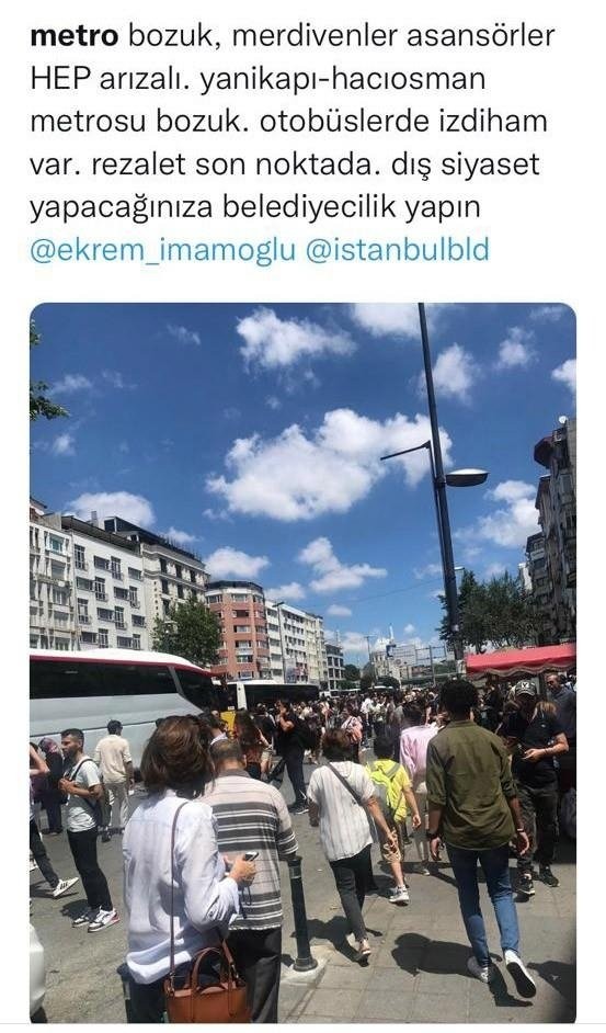 Yenikapıda metro arızalandı vatandaş isyan etti: İstanbul'da metro Taksim'e kadar!