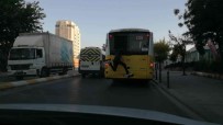 Sultanbeyli'de IETT Otobüsüne Takilan Patenli Gençten Tehlikeli Hareketler