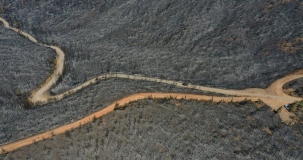 Marmaris'te küle dönen ormanlık alan havadan görüntülendi! 4 bin 500 hektar orman yok oldu