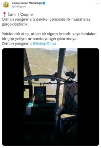 Izmir Çesme'de Çikan Orman Yanginina Ilk Müdahale 5 Dakikada Yapildi