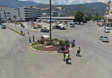 Antalya'da Dron Destekli Motosiklet Denetimi