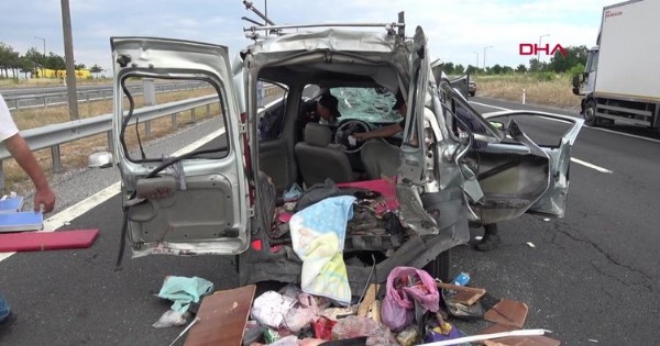 Tekirdağ’da feci kaza! Sürücü Ercan Çiçek ile ikizleri öldü!