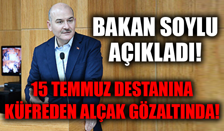 Bakan Soylu açıkladı! 15 Temmuz Destanına küfreden alçak gözaltında