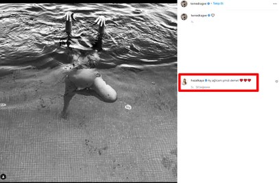 Demet Evgar'dan havuz pozu...