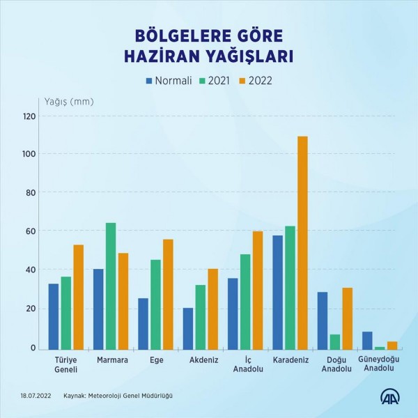 Haziran ayında yağışlarda yüzde 60 artış yaşandı!