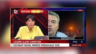 Halk TV'nin 'Yangına müdahale yok' yalanını CHP'li başkan çürüttü