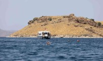 Yüzücüler Kuzu Adasi'ndan Akdamar'a Kulaç Açti