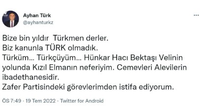 Zafer Partisi'nde 'Alevilik' krizi! Ümit Özdağ'ın yardımcısı istifa etti!