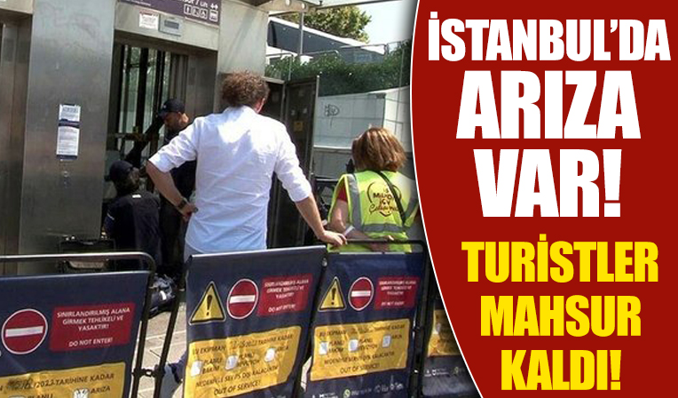 Taksim'de metro asansöründe arıza: Turistler mahsur kaldı!