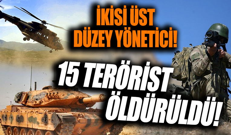 İkisi üst düzey yönetici 15 terörist etkisiz hale getirildi
