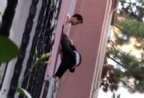 Beyoğlu'nda ilginç anlar! Hırsızı pencerede enseledi: 15 dakika boyunca polisi böyle beklediler