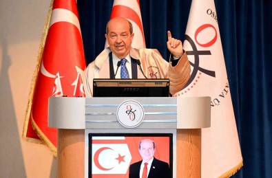 KKTC Cumhurbaskani Tatar, Osmaniye'de 'Kibris'ta Türklerin Varolus Mücadelesi' Konulu Konferans Verdi