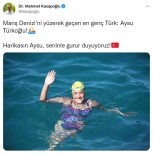 Bakan Kasapoglu'ndan Mans Denizi'ni Yüzerek Geçen Aysu Türkoglu'na Övgü