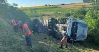 Kırklareli'nde yolcu otobüsü devrildi! Çok sayıda ölü ve yaralı var