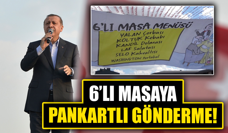 Başkan Erdoğan'ın katıldığı törende '6'lı Masa'ya pankartlı gönderme!