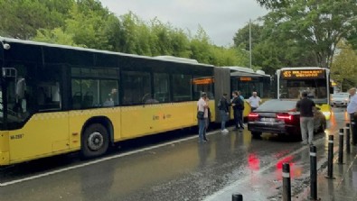 İETT terörü! Birbirine yol vermeyen İETT otobüsü ile otomobilin sürücüleri trafiğe neden oldu Haberi