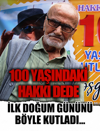 100 yıl boyunca hiç kutlamadığı doğum gününü torunlarının sürprizi ile kutladı