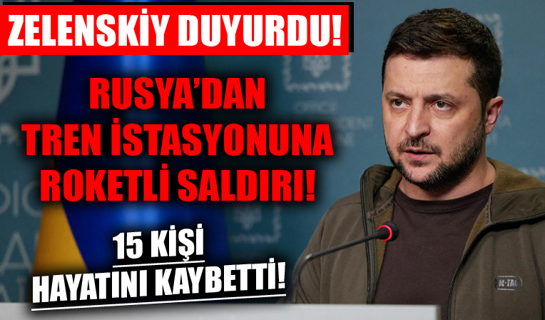 Ukrayna Devlet Başkanı Zelenskiy duyurdu! Rusya'dan tren istasyonuna roketli saldırı! 15 ölü...