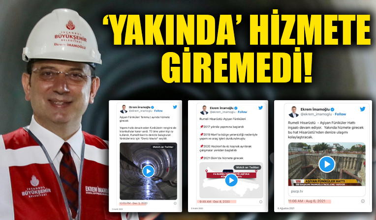 Ekrem İmamoğlu’nun '2020'de açılacak' dediği Rumeli Hisarüstü - Aşiyan Füniküler hattı ışığı göremiyor
