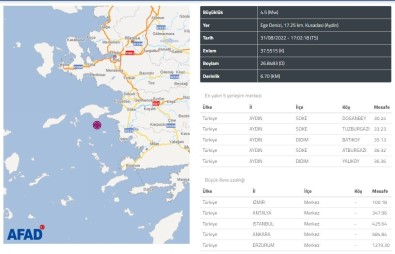 Aydin'da 4.5 Büyüklügünde Bir Deprem Daha Meydana Geldi