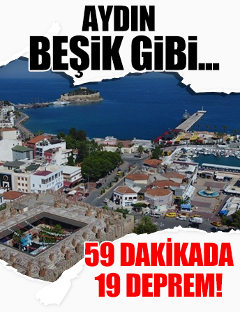 Aydın'da 59 dakikada 19 deprem oldu