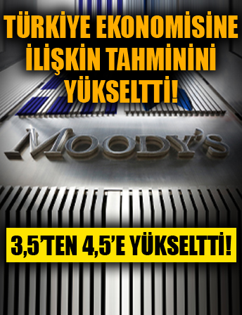 Moody's Türkiye ekonomisinin bu yıla ilişkin büyüme tahminini yükseltti!