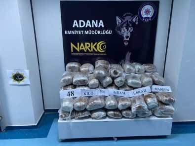 Adana'da 48 Kilo 500 Gram Esrar Ele Geçirildi