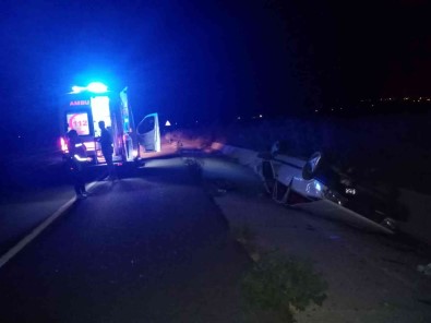 Tekirdag'da Direksiyon Hakimiyetini Kaybeden Alkollü Sürücü Takla Atti