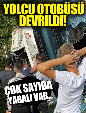 Yolcu otobüsü devrildi: 4 yaralı!