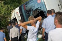 Yolcu otobüsü devrildi: 4 yaralı!