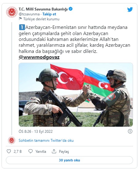 Türkiye'den Azerbaycan'a koşulsuz destek! Öz kardeşlerimizin yanındayız