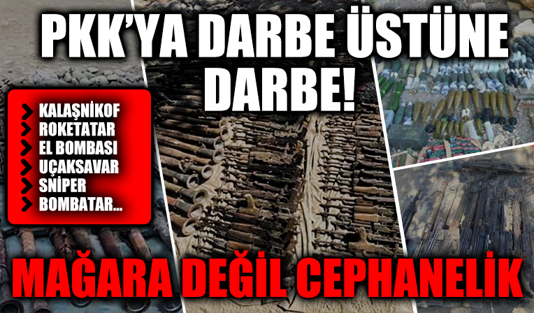 Kuzey Irak'ta PKK'ya ağır darbe! Terör mağarasından cephanelik çıktı