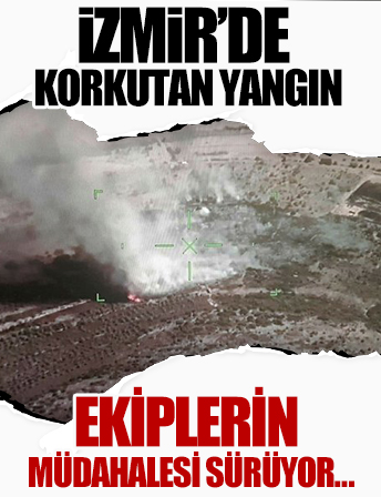 İzmir'de makilik alanda yangın çıktı! Ekiplerin müdahalesi sürüyor