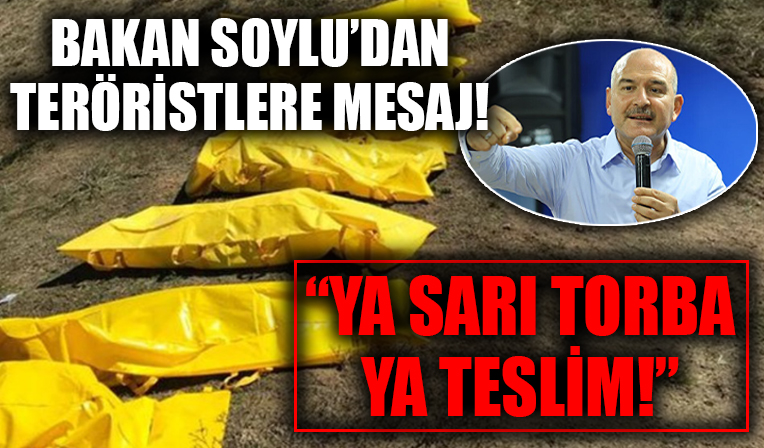 İçişleri Bakanı Soylu'dan teröristlere mesaj! Ya sarı torba ya teslim