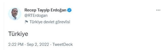 Twitter'da tek kelime akımı! Başkan Erdoğan'ın 'Türkiye' paylaşımı gündem oldu!