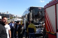 Pendik'te yolcu otobüsüyle kamyon çarpıştı: 2 yaralı