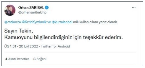 CHP'li Orhan Sarıbal'dan kaymakama akılalmaz iftira! Özür dilemek yerine pişkince teşekkür etti...