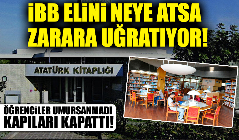 İBB Taksim'de bulunan Atatürk Kitaplığı’nın kapılarını çoğunluğu öğrencilerden oluşan ziyaretçilere kapattı