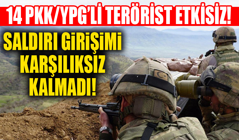 Suriye'nin kuzeyinde 14 PKK/YPG’li terörist etkisiz