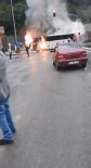 Artvin'de Seyir Halindeki Yolcu Otobüsü Alev Alev Yandi