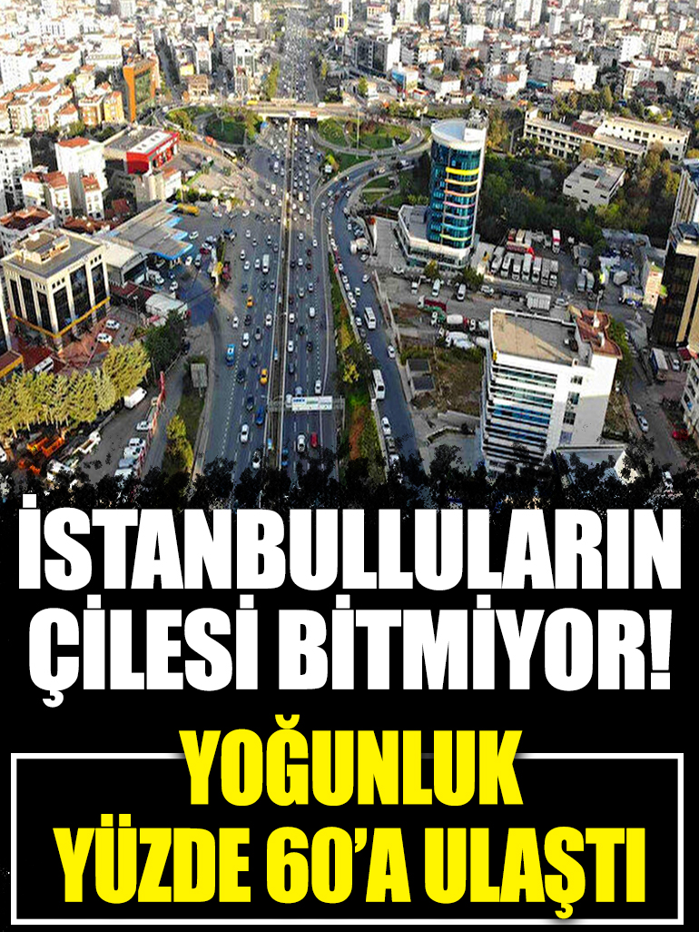 İstanbul'da haftanın ilk günü trafik yoğunluğu yüzde 60'a ulaştı