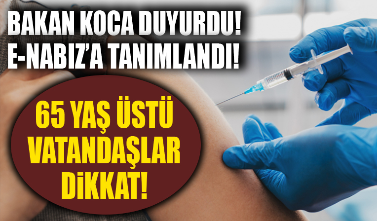 Grip aşıları 65 yaş üstü ve kronik hastalar için e-Nabız'da tanımlandı!
